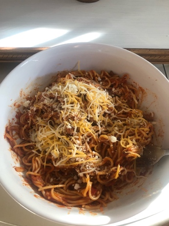 A bowl of noodles Description automatically generated with medium confidence